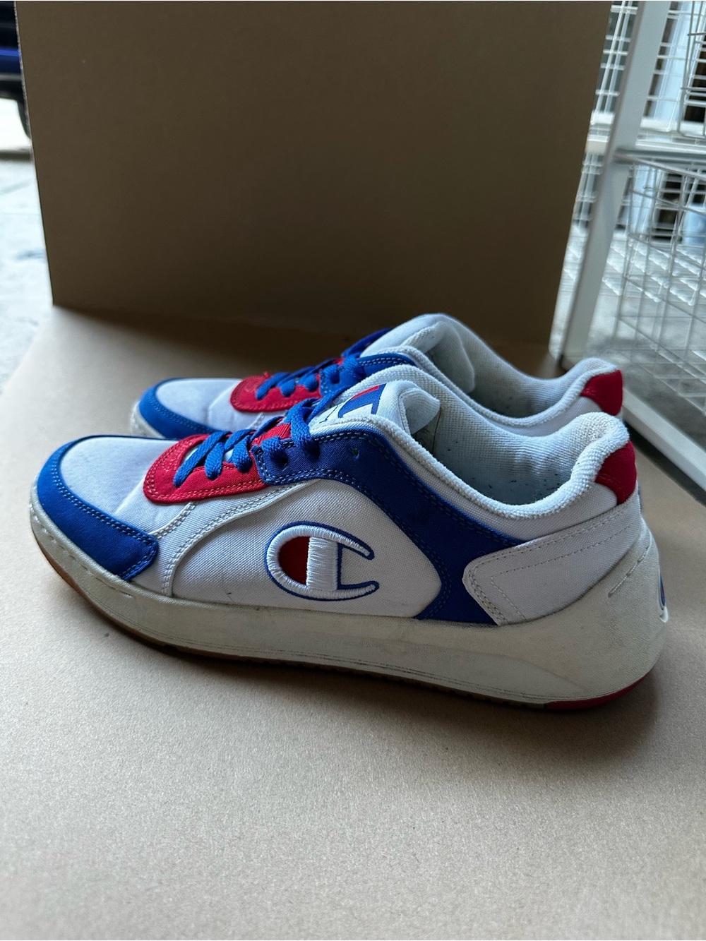 Champion Super Court Colorblock Sneakers Red White Blue Women’s Size 9
